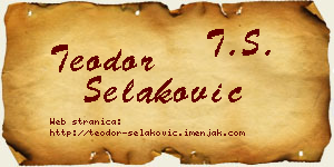 Teodor Selaković vizit kartica